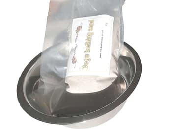 Bathng bowl and 1kg Sand product shot small pet care